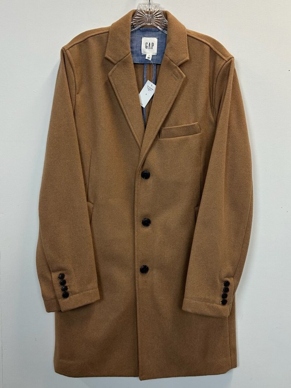 NWT GAP Men's Wool-Blend Topcoat in Camel Size Small